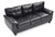 Flared Arm Faux Leather Tufted Straight Sofa - 78" - Black - IMAGE 3