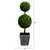 Potted Double Ball Boxwood Artificial Topiary Tree - 3' - Clear LED Lights - IMAGE 3