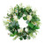 Hydrangea and Dogwood Artificial Floral Spring Wreath - 24" - Green and White - IMAGE 2