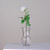 26" White and Green Artificial Rose Pick with Long Stem - IMAGE 3