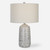 Urn Style Ceramic Table Lamp with Drum Shade - 24.75" - Gray and White - IMAGE 2