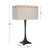 Tapered Cast Iron Table Lamp with Rectangular Shade - 29.5" - Black and Cream - IMAGE 3