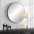 Round Framed Wall Mirror with Tapered Pegs - 37.25" - Matte Black - IMAGE 4