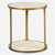 Travertine Side Table - 23.25" - Antique Brass Finish - IMAGE 2