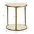 Travertine Side Table - 23.25" - Antique Brass Finish - IMAGE 5