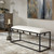 Upholstered Iron Bench - 47" - Black and White - IMAGE 4
