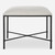 Small Iron Framed Upholstered Bench - 24" - White and Black - IMAGE 2