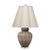 Hand-Blown Glass Table Lamp with White Scallop Shade - 23" - Taupe - IMAGE 2