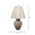 Hand-Blown Glass Table Lamp with White Scallop Shade - 23" - Taupe - IMAGE 3