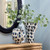 Short Handcrafted Spotted Ceramic Vase - 12" - Blue - IMAGE 1