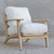 Laid Back Wood Framed Accent Chair - 34.25" - White and Brown - IMAGE 3