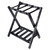 Wooden Foldable Luggage Rack with Shelf - 24.75" - Black - IMAGE 1