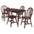 5-Piece Rectangular Dining Table with Windsor Chairs - 47.25" - Walnut Brown - IMAGE 4