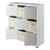 3-Tier Wooden Storage Cabinet with Foldable Baskets - 37.5" - White - IMAGE 2