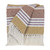 Striped Geometric Cotton Throw Blanket - 50" x 60" - Mustard Yellow and Brown - IMAGE 1