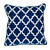 Square Geometric Cotton Throw Pillow - 20" - Blue and White - IMAGE 1