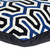 Bold Geometric Square Cotton Throw Pillow - 20" - Blue and Black - IMAGE 4