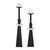 Tapered Wood and Seeded Glass Floor Pillar Candle Holder - 36" - Black - Set of 2 - IMAGE 4