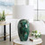 Drip Glaze Table Lamp with Drum Shade - 33.25" - Emerald Green - IMAGE 3