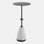 Carved Marble Drink Table - 24" - White and Black - IMAGE 1