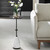 Carved Marble Drink Table - 24" - White and Black - IMAGE 3