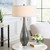 Subtle Iridescent Table Lamp with Drum Shade - 32.25" - Smokey Gray - IMAGE 2