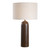 Ribbed Base Table Lamp with Tapered Shade - 29.5" - Brown - IMAGE 1