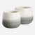 Crackle Textured Ceramic Vases - 8" - White and Gray - Set of 2 - IMAGE 1