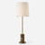 Marble Buffet Lamp with Tapered Shade - 36" - Sepia Brown - IMAGE 1