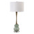Curvy Glass Table Lamp with White Round Drum Shade - 35.25" - Gray - IMAGE 1