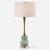 Curvy Glass Table Lamp with White Round Drum Shade - 35.25" - Gray - IMAGE 4
