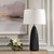 Ceramic Solid Table Lamp with White Tapered Shade - 35" - Black - IMAGE 3