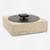 Travertine Stone Square Accent Box with Lid - 10" - Beige and Brown - IMAGE 1