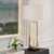 Sleek Tapered Legged Table Lamp with White Drum Shade - 32.5" - Brass - IMAGE 2