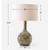 Seeded Glass Table Lamp with White Drum Shade - 27.25" - Brown