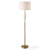 Ceramic Base Floor Lamp with Drum Shade - 65.5" - Brass Plated Finish - IMAGE 1