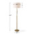 Ceramic Base Floor Lamp with Drum Shade - 65.5" - Brass Plated Finish
