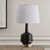Ribbed Table Lamp with Tapered Shade - 26" - Black and White - IMAGE 3