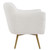 Solid Brushed Brass Swivel Chair with Tapered Legs - 33.5" - White - IMAGE 5