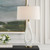 Needle Eye Base Table Lamp with Oval Shade - 33.25" - White - IMAGE 2