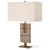 U-Shaped Travertine Table Lamp with Rectangle Shade - 26" - Antique Brass - IMAGE 1