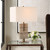 U-Shaped Travertine Table Lamp with Rectangle Shade - 26" - Antique Brass - IMAGE 2