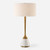 Marble Table Lamp with Drum Shade - 32" - Antique Brass Finish - IMAGE 1