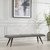 Striped Boucle Upholstered Bench - 72.5" - Charcoal and Gray - IMAGE 3