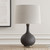Ceramic Table Lamp with Gray Round Hardback Shade - 24.5" - Black - IMAGE 3