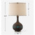 Ceramic Table Lamp with Gray Round Hardback Shade - 24.5" - Black