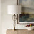 Seeded Glass Table Lamp with Round Shade - 29.75" - Clear and Antique Brass - IMAGE 3