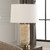 Solid Table Lamp with White Tapered Shade - 35.5" - Brown - IMAGE 3