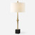 Slender Table Lamp with White Drum Shade - 32.5" - Black - IMAGE 1