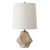 Uttermost Indent Travertine Accent Travertine Table Lamp with White Round Hardback Shade - 16.25"Lamp - IMAGE 4